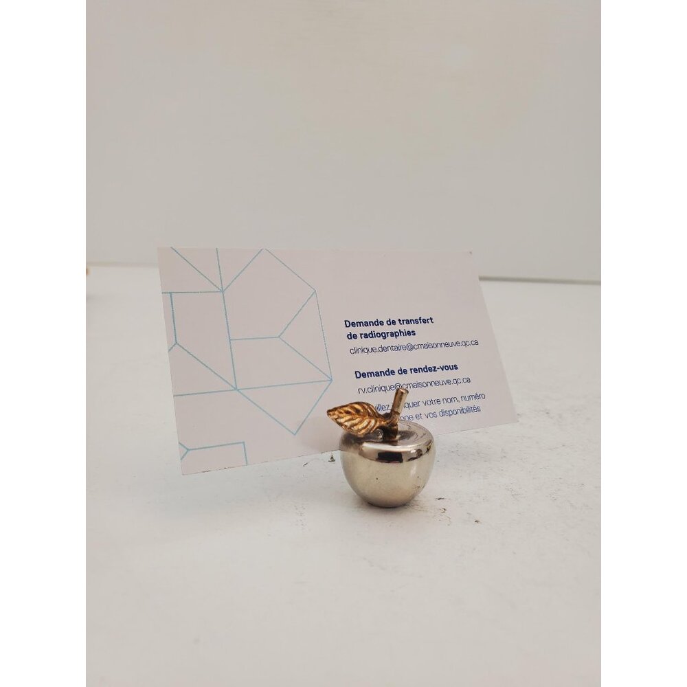 Silver Plate Apple Place Card Holder | Apple Place Card Holder | Silver Plate